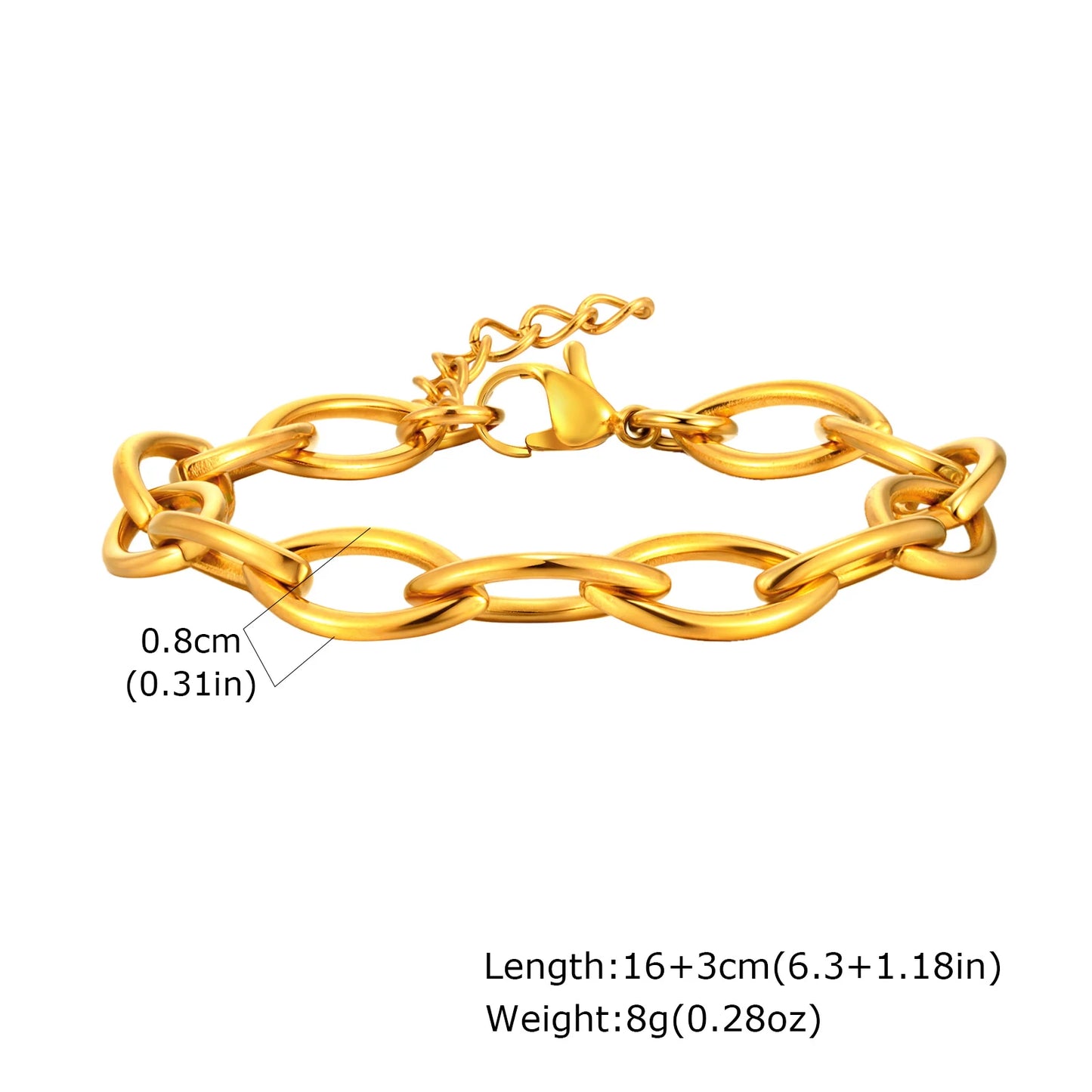 Gold Plated Layering Bracelets Wristband Waterproof Jewelry