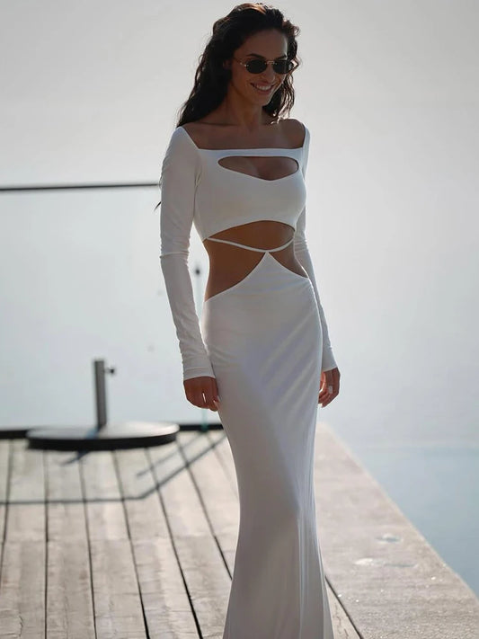 Waistless Sexy Dress  Full Sleeve Skinny Stretch