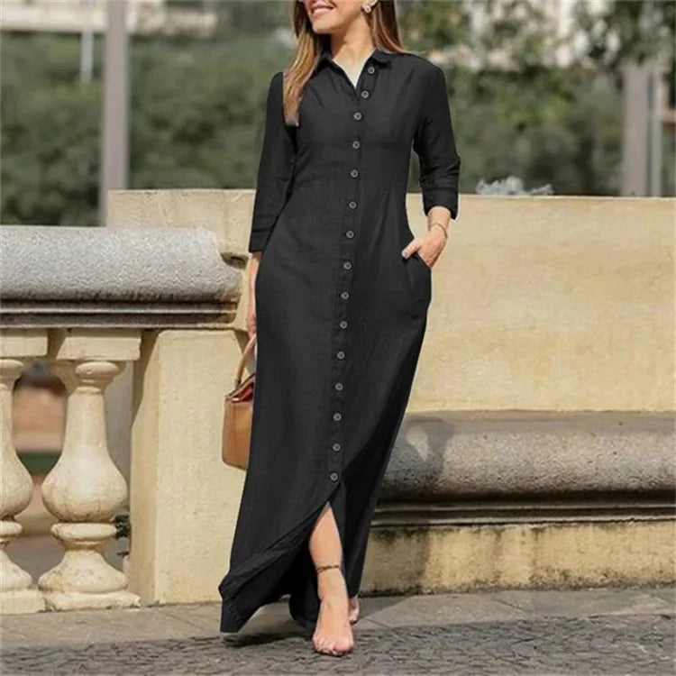 Long Dress Plus Size Casual Denim Dress