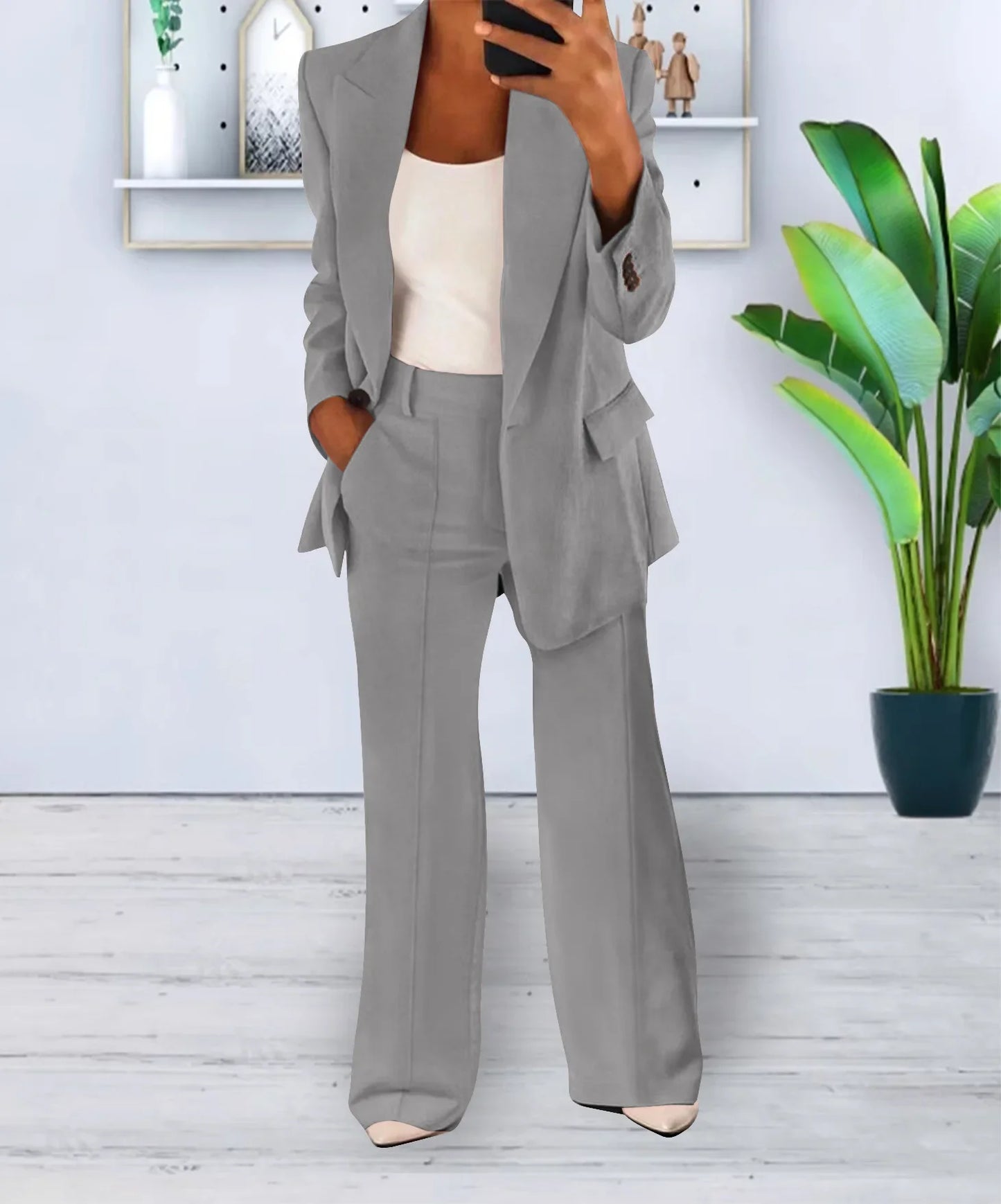 Suits 2 Pieces Leg Slim Pants  Available 5XL
