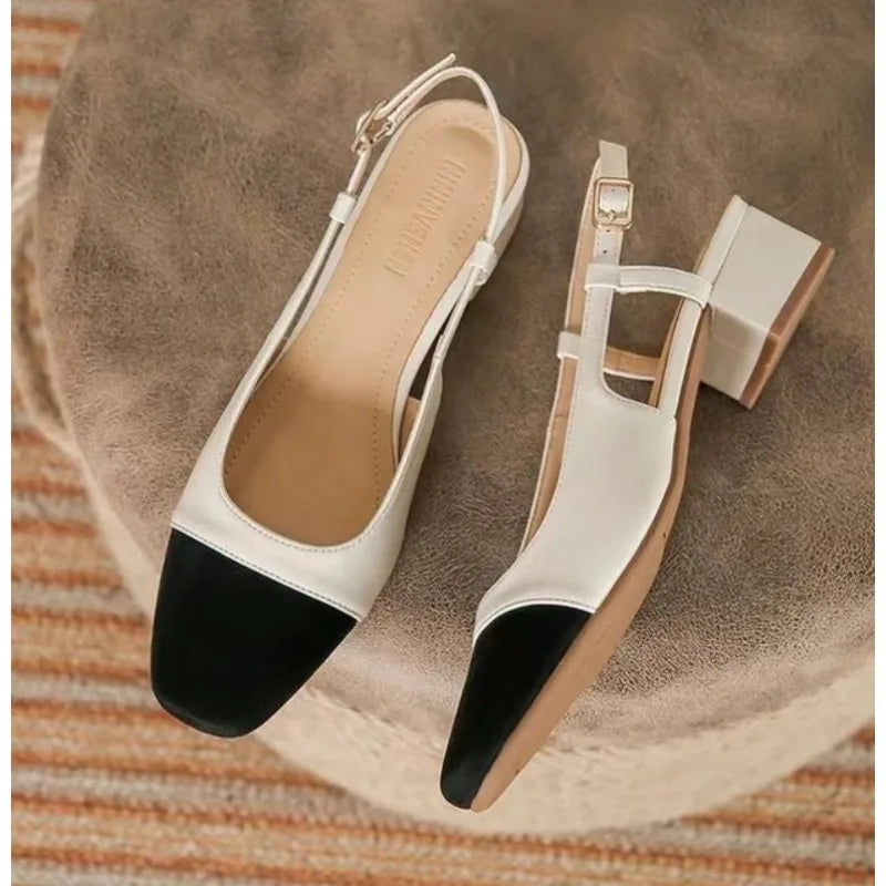 Luxury Elegant Medium Heel Toe Mules