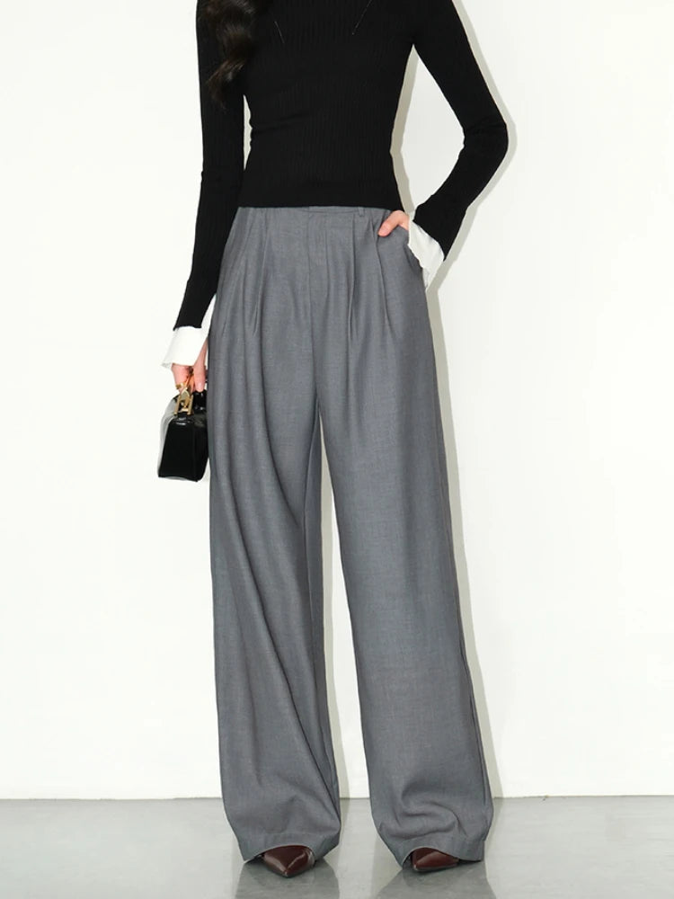 High-waisted Wide-leg Suit  Loose Trousers