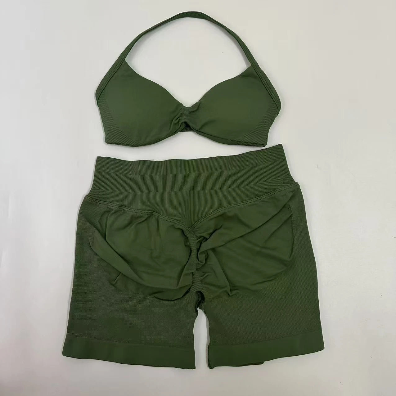 Yoga Gym Set Seamless Strappy Yoga Bra Top