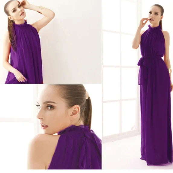 Long  A Line Sleeveless Summer Dress