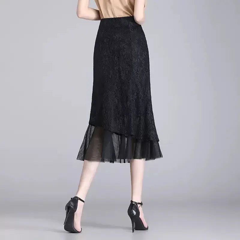 Skirt Floral Long Wrap Zipper A Line