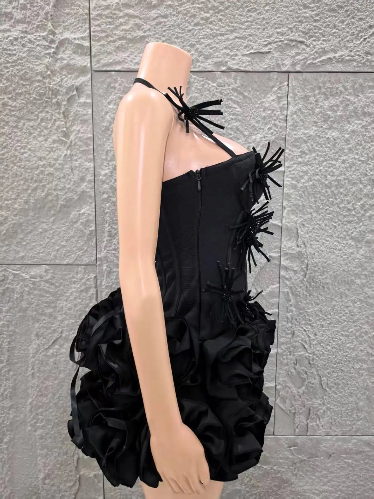 Sexy Strapless Florals Mini Bandage Dress