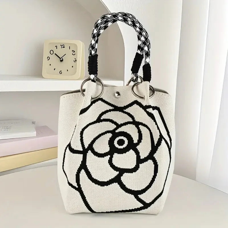 Portable Handbag Large Capacity Knitted Tote Bag