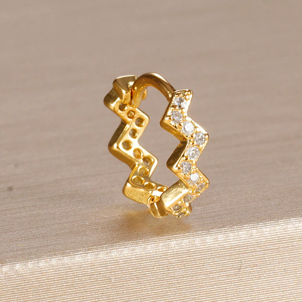 18K Gold Plated Stainless Steel Round Circle Earrings