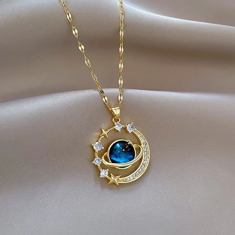 Exquisite Starry Sky Planet Luxury Temperament Necklace