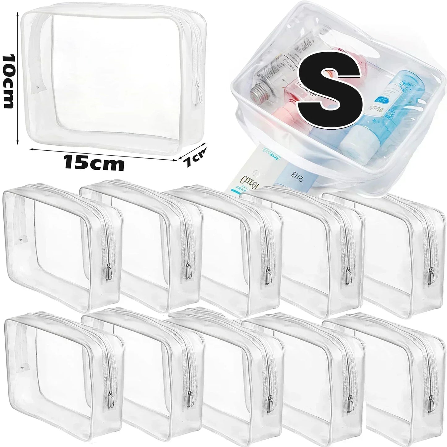 1/20pcs Transparent Makeup Cosmetic Bag Beauty Case