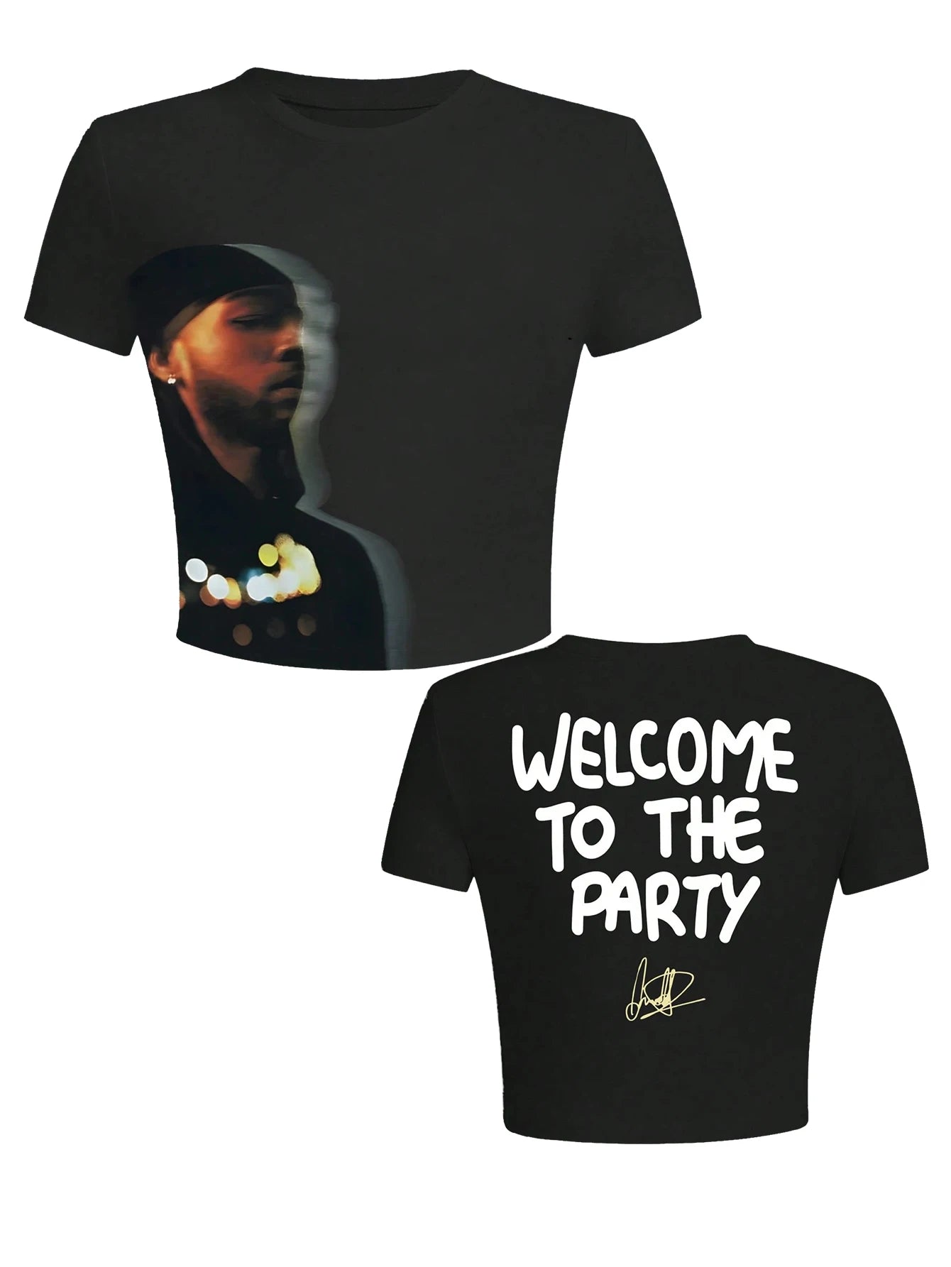 Figure Graphic Cropped T-Shirt  Daily Wear T-Shirt