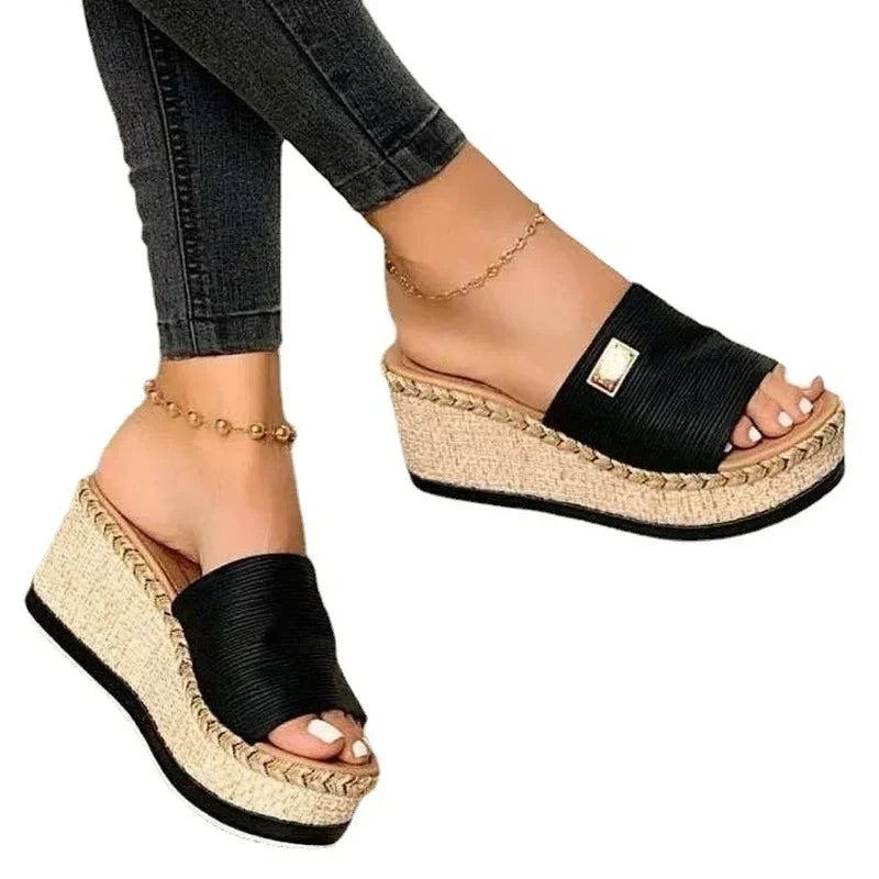 High Heel Wedges Sandals Women Platform Mules