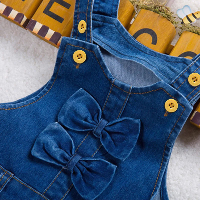 Baby Girls Overalls Kids Denim Dungarees   0-4 Years