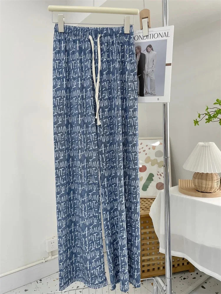 Ice Silk Wide Leg, High Waist Pant