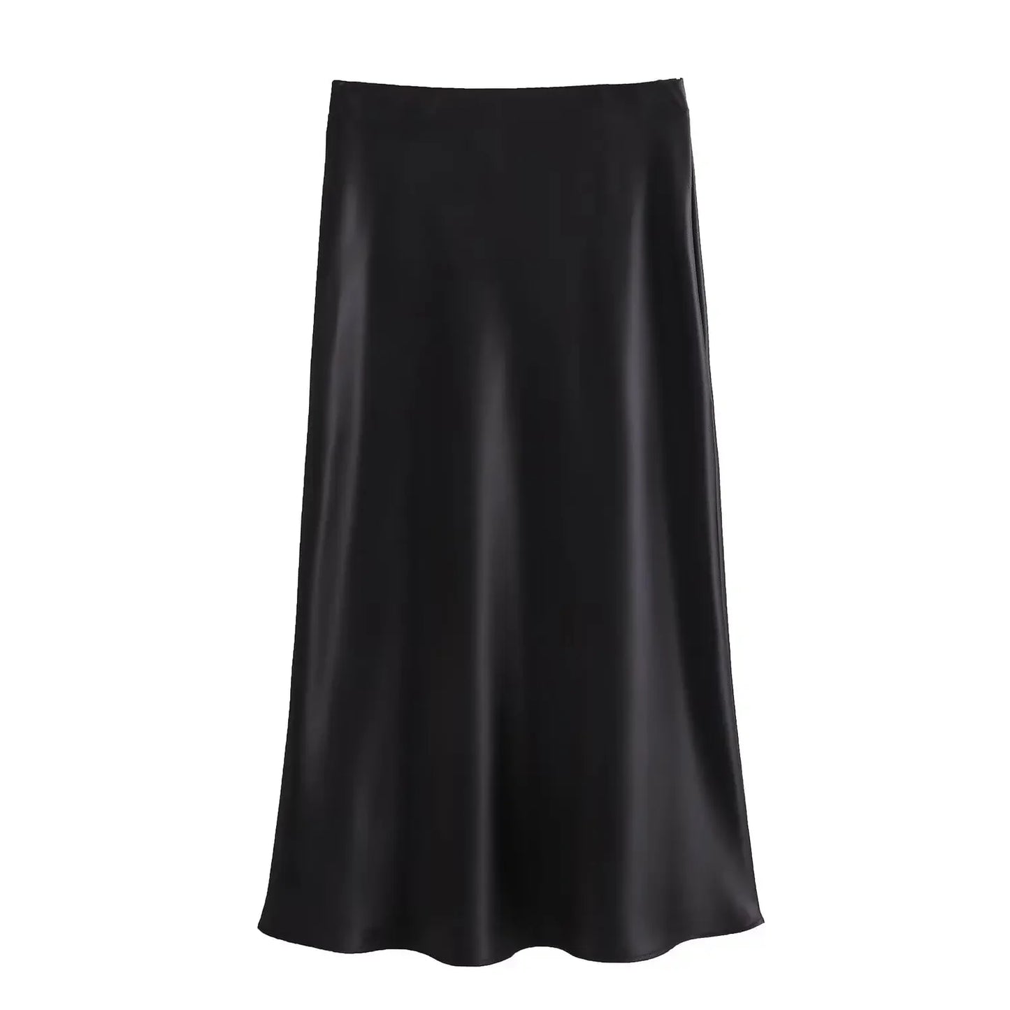Satin Skirt  High Waist Elegant Long Skirts