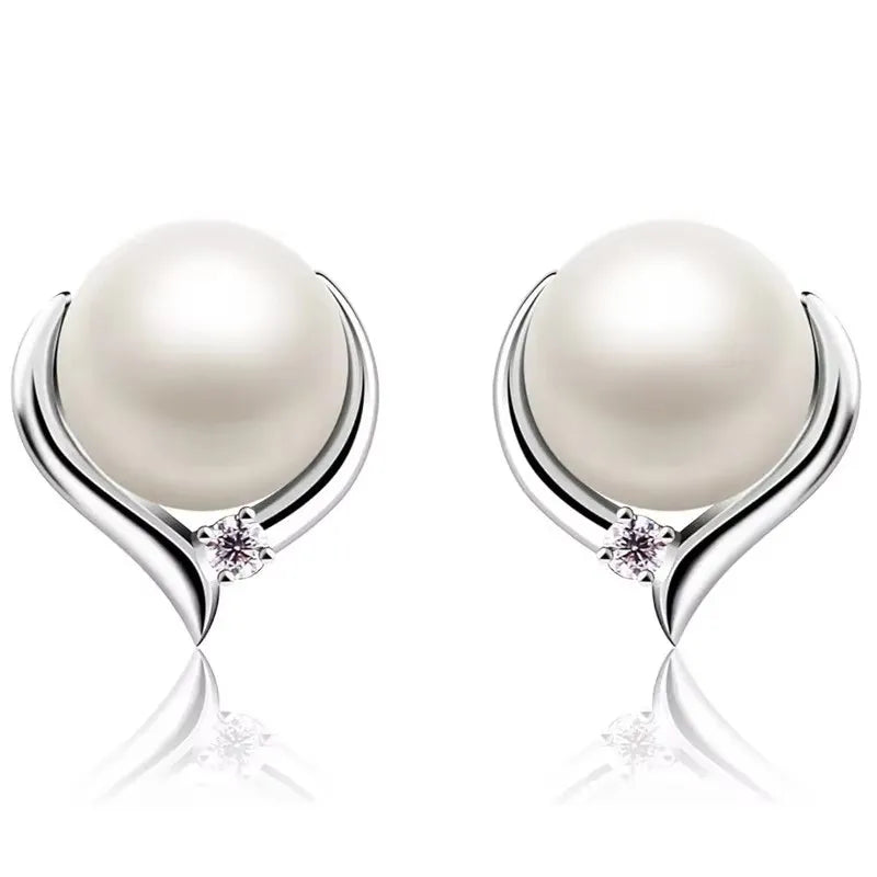 Imitation Pearl Stud Earrings Trendy Elegant Jewelry