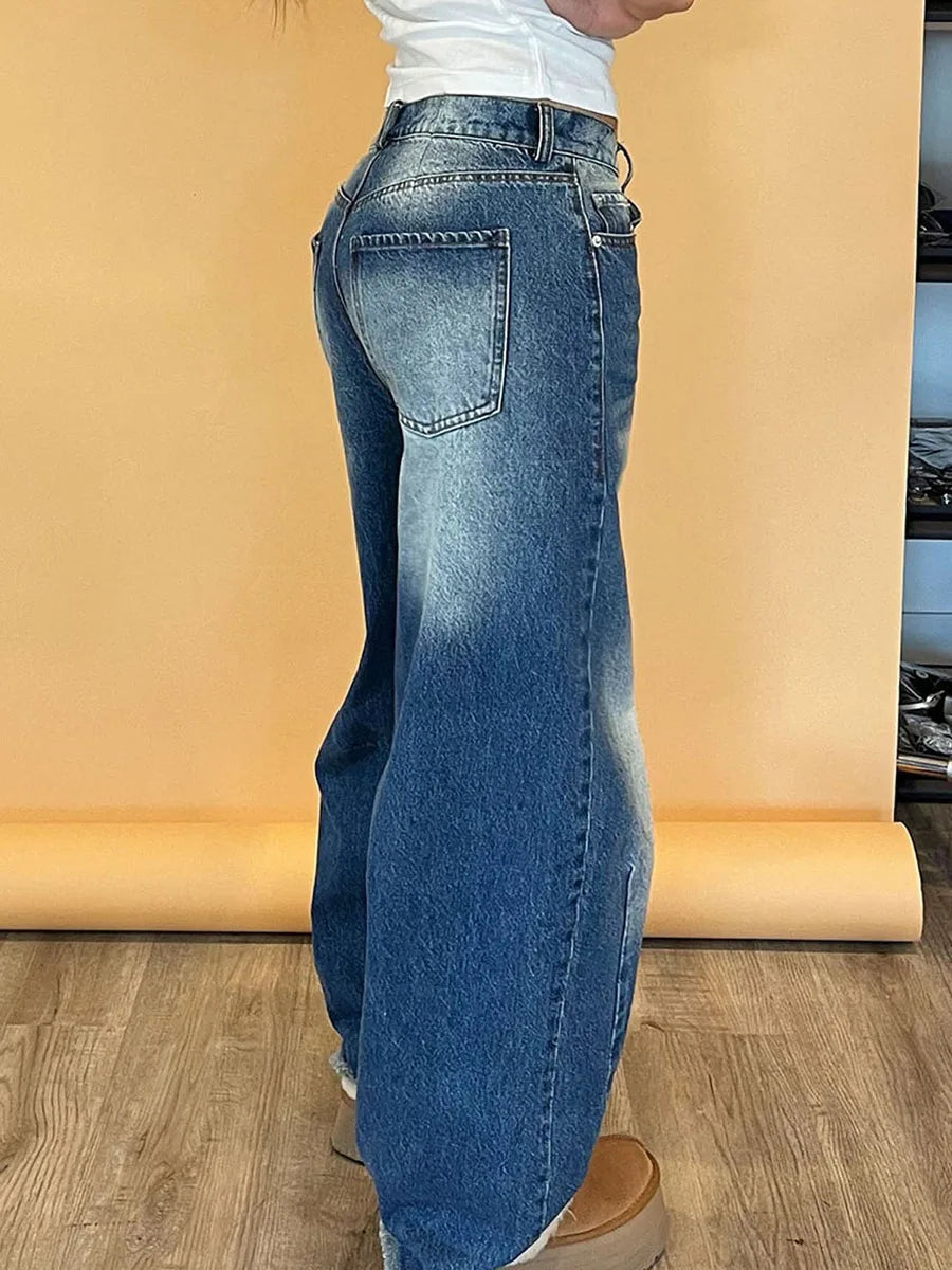 Women s Vintage High Waist Wide Leg Jeans
