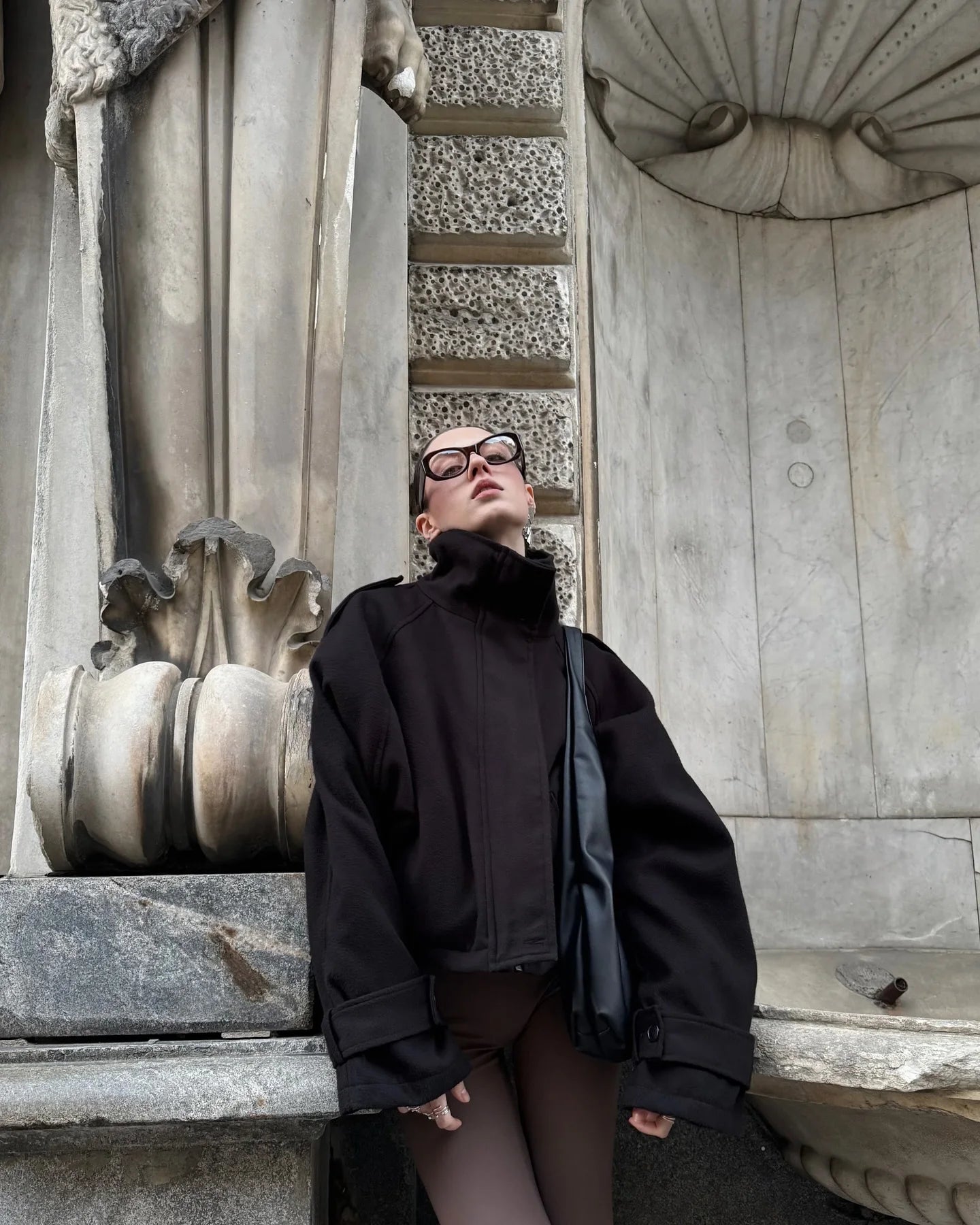 Full Sleeve Single Breasted Stand Collar Short Coats