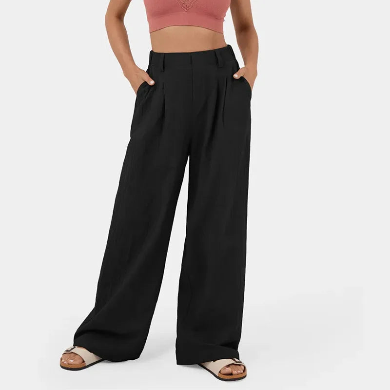 Wide Leg  Office Pants Soft Thin Straight Trousers