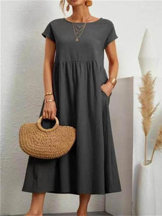 Maxi Dress Short Sleeve O Neck