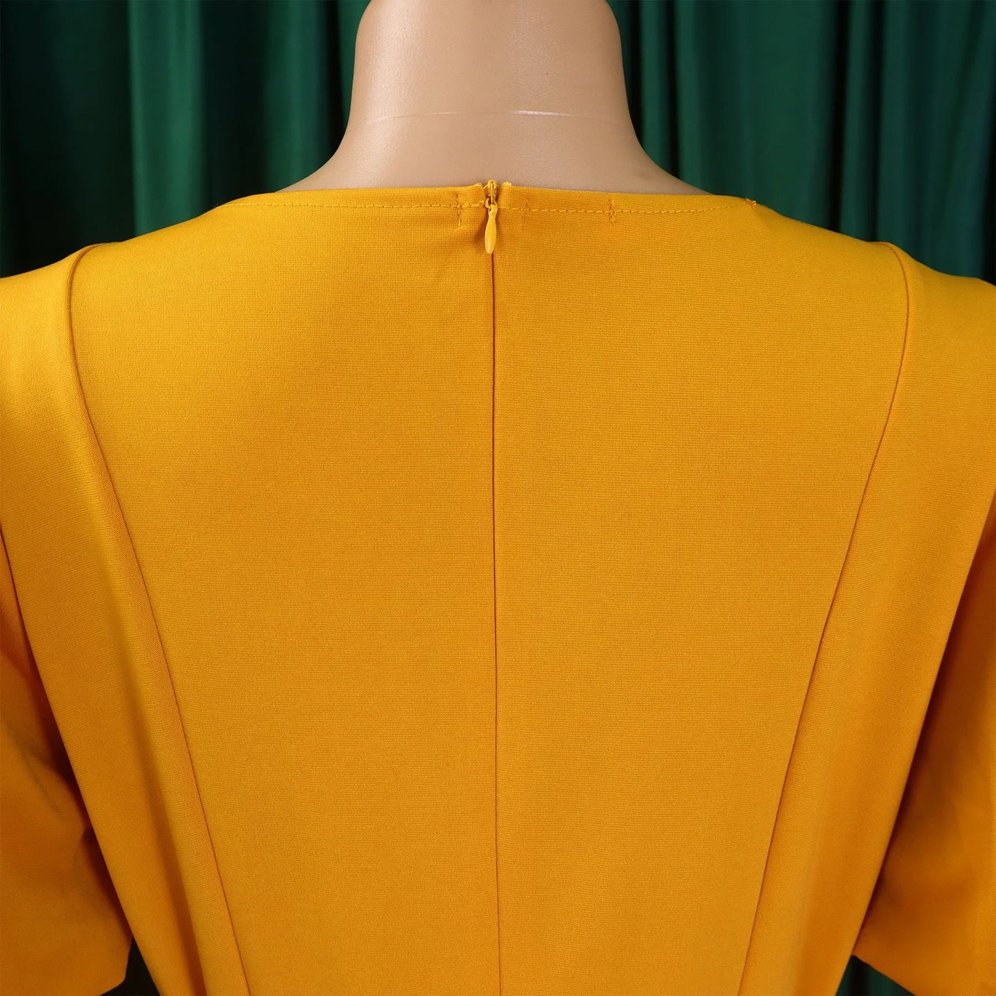 Short Sleeve Belt Waisted Pleated Mid Calf