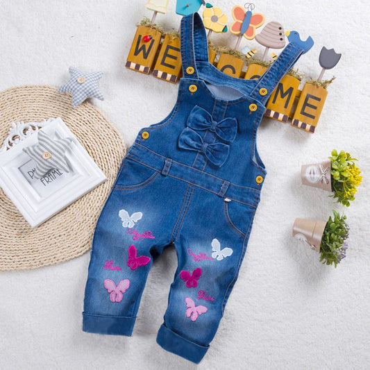 Baby Girls Overalls Kids Denim Dungarees   0-4 Years