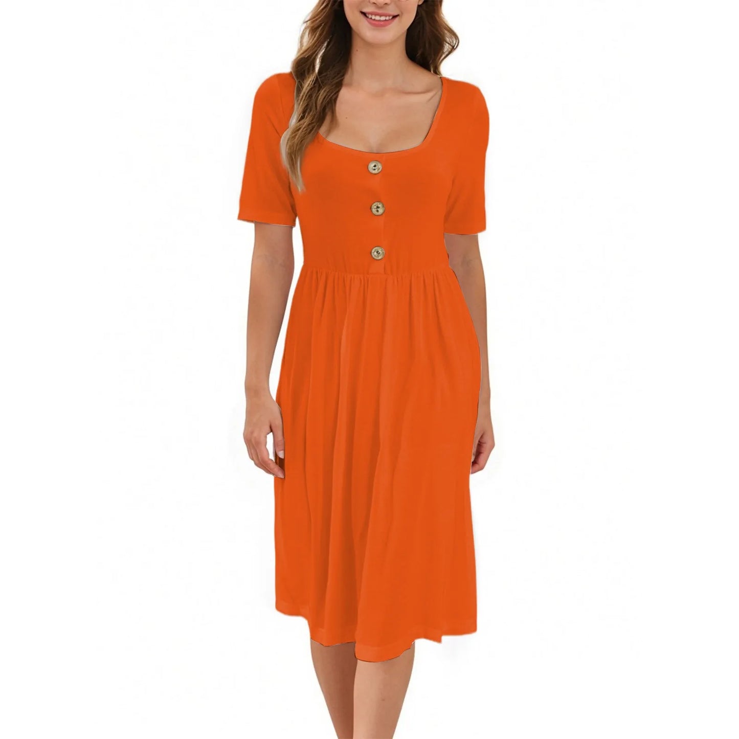 Fashionable Short Sleeve Midi Dress