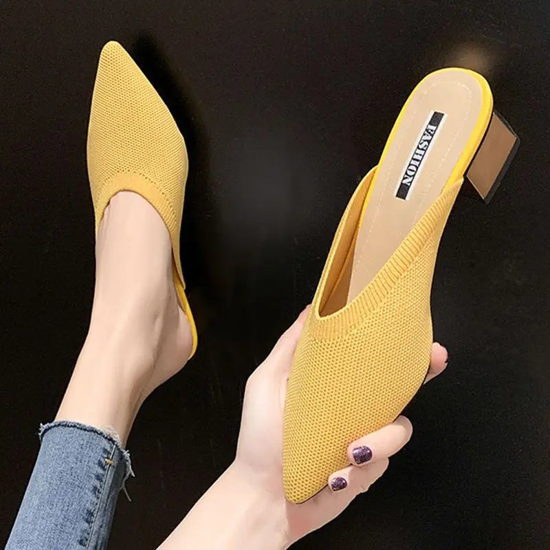Heel Slides Pointed Toe Mules  Non Slip