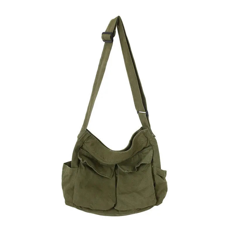 Workwear Canvas Shoulder Bag Large Capacity