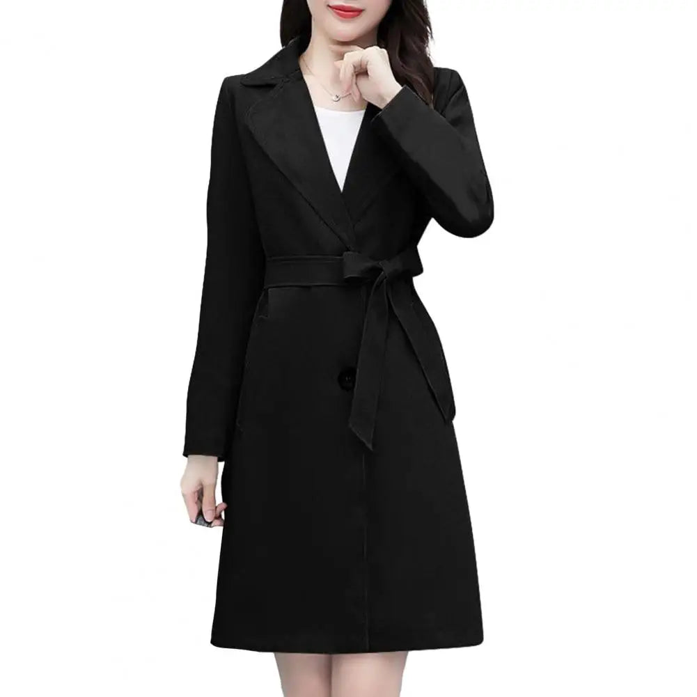 Trench Coat Mid Length Pockets, Belt