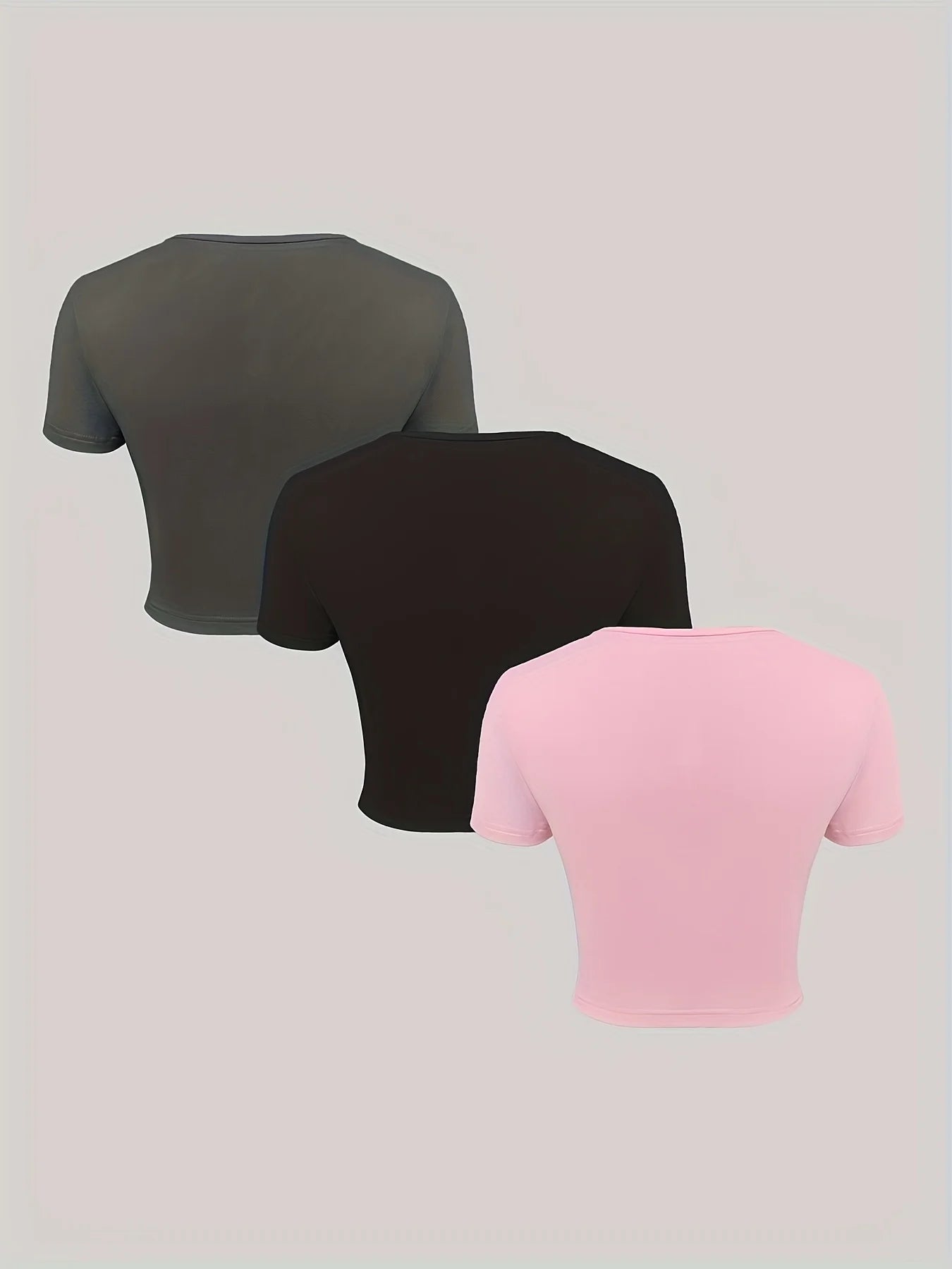 Fashion V-neck  Slim T-shirt Three-piece Set