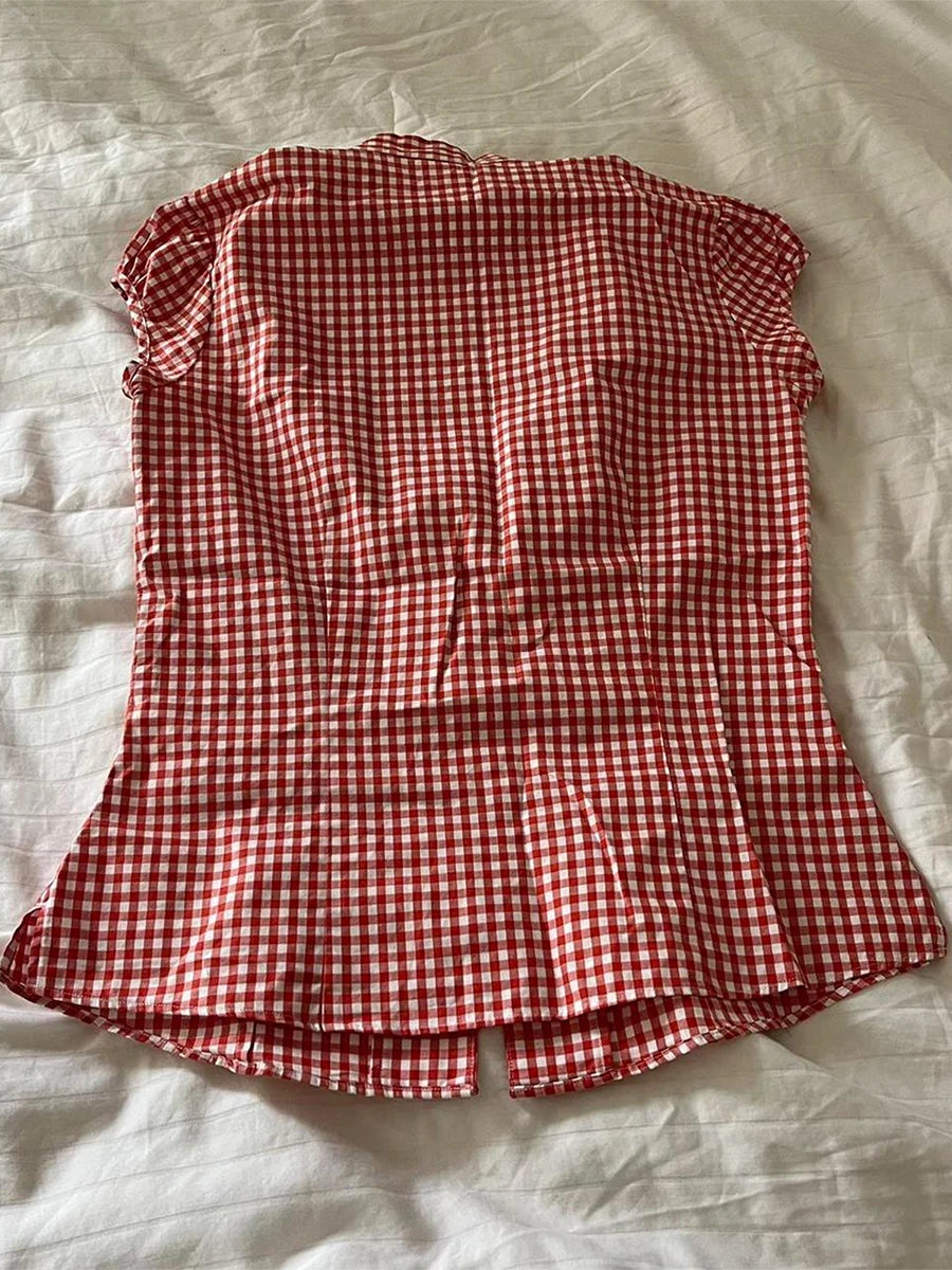 V-Neck Sleeveless Tank Top with Ruffle Hem