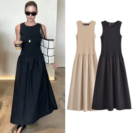 Black Long Dresses Sleeveless Casual