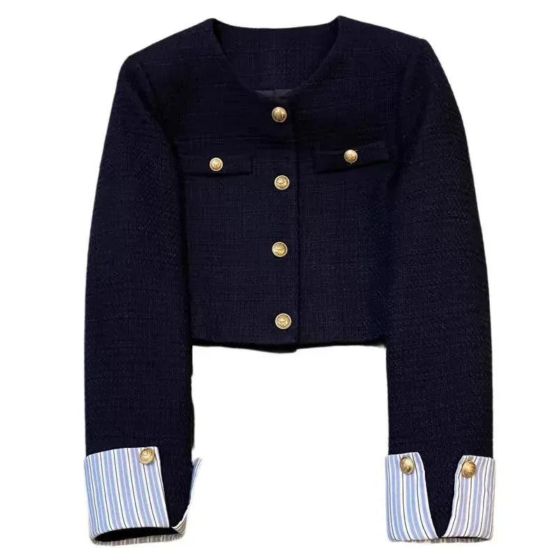 Jacket Fashion Blazer Coat Navy Blue