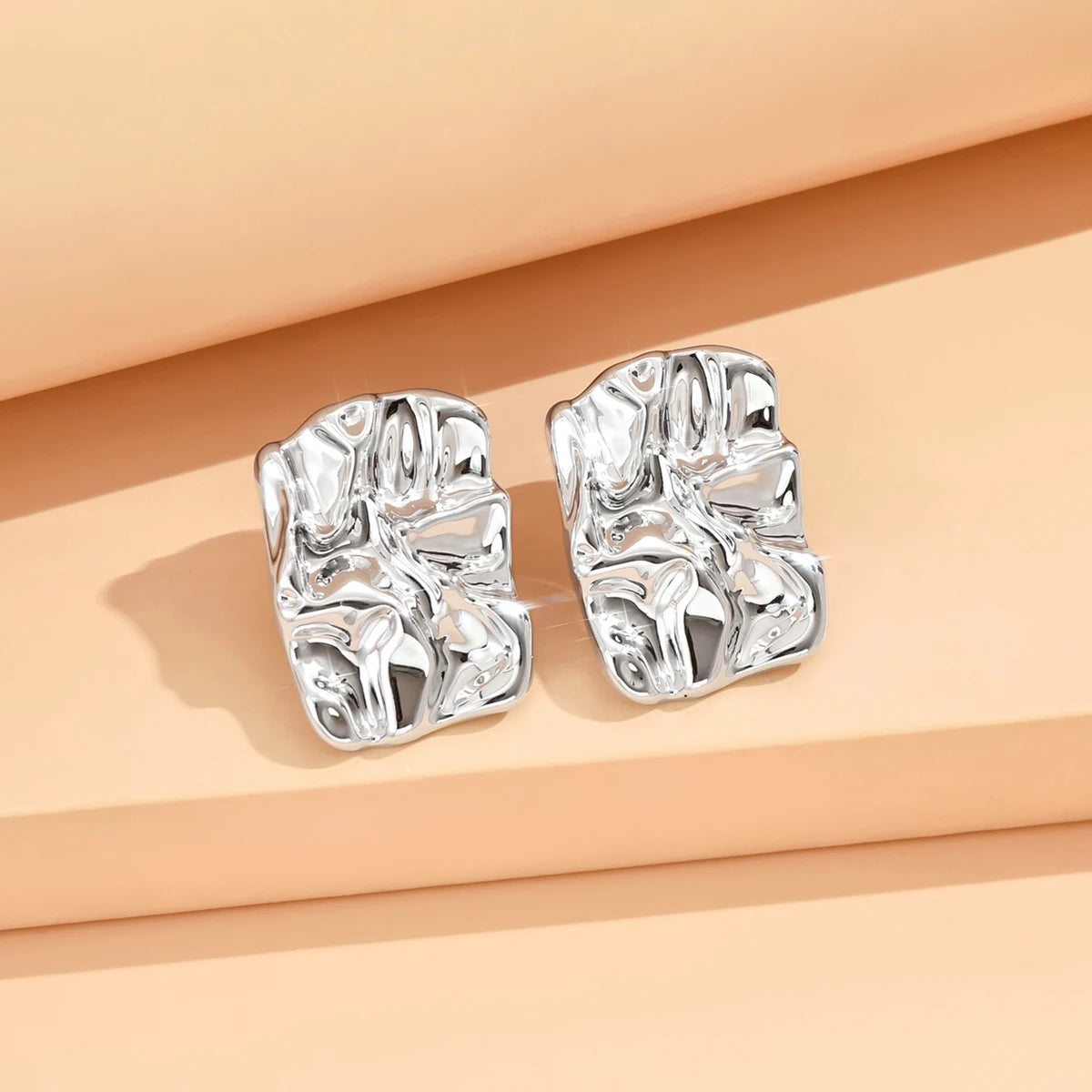 Geometric Irregular Metallic Color Earrings for Women