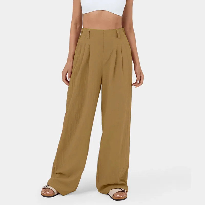 Wide Leg  Office Pants Soft Thin Straight Trousers