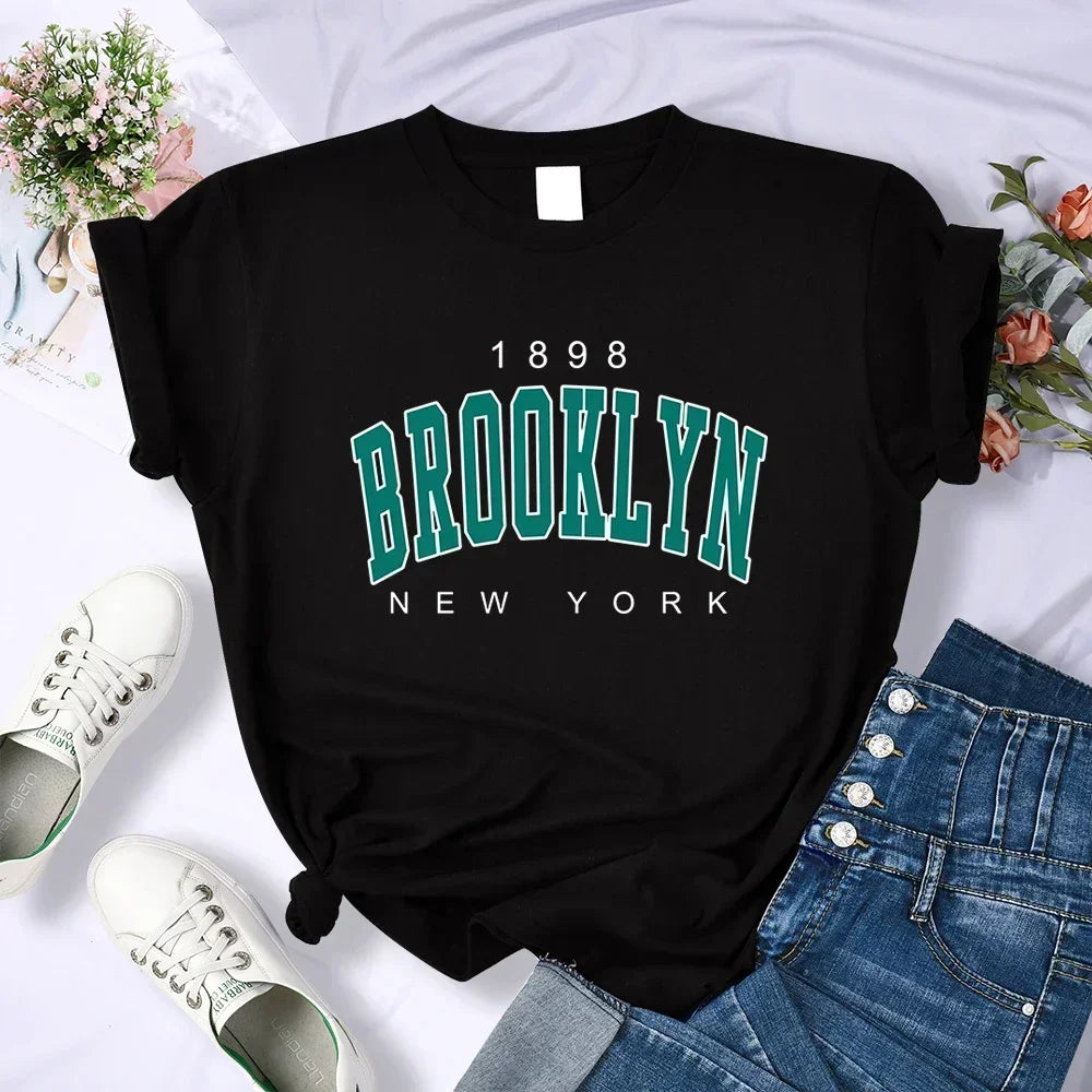 Brooklyn New York T-Shirts Oversize Short Sleeve