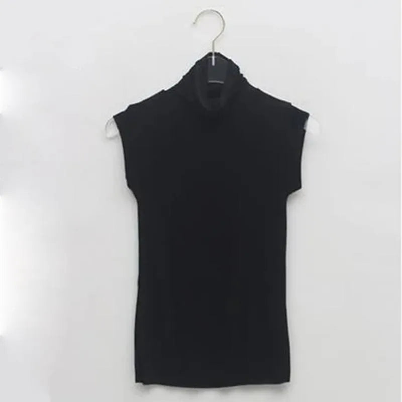 Blouse Sleeveless  Turtleneck Corset Tops