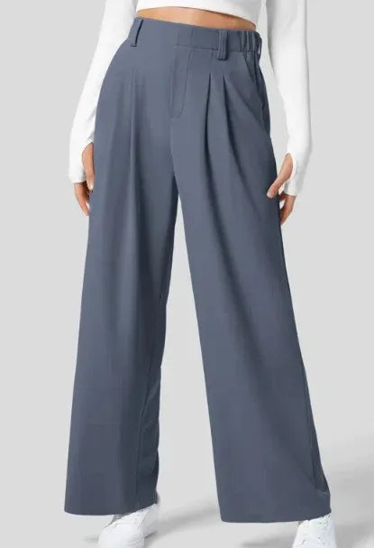 Wide Leg  Office Pants Soft Thin Straight Trousers