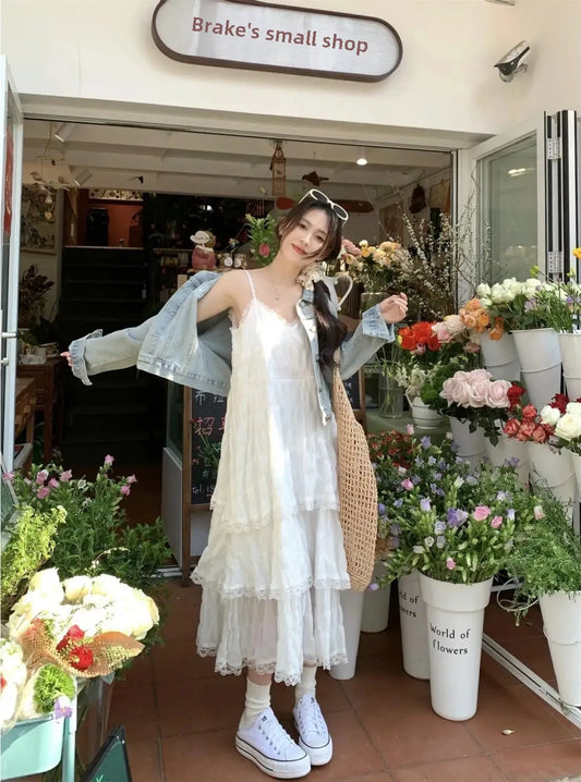 White/Black French Style Tank Dress