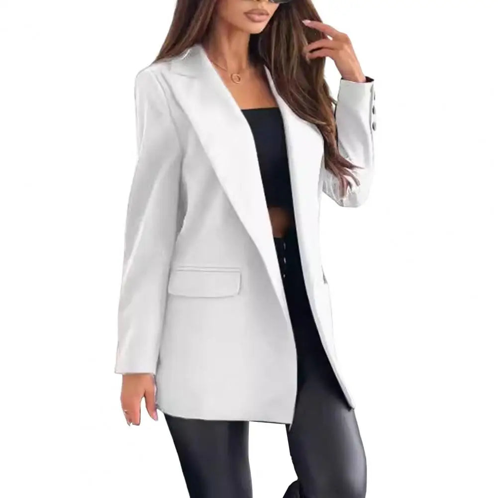 Suit Coat Lapel Long Sleeve Flap Pockets