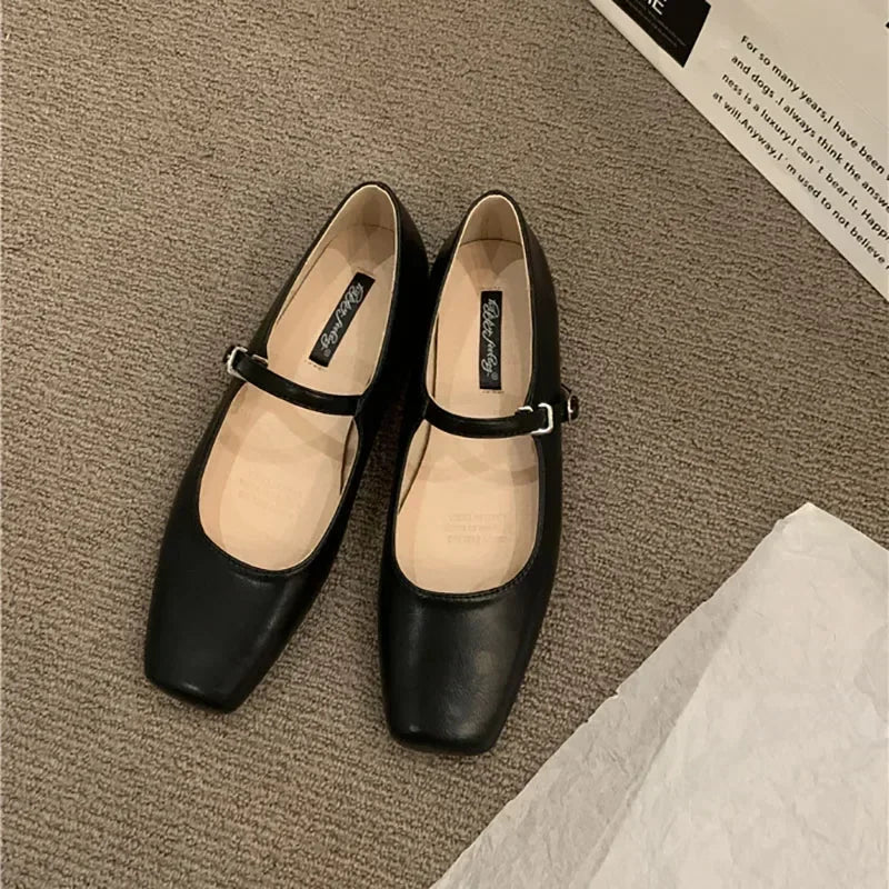 Ladies Comfort Square Toe Ballerina Shoes