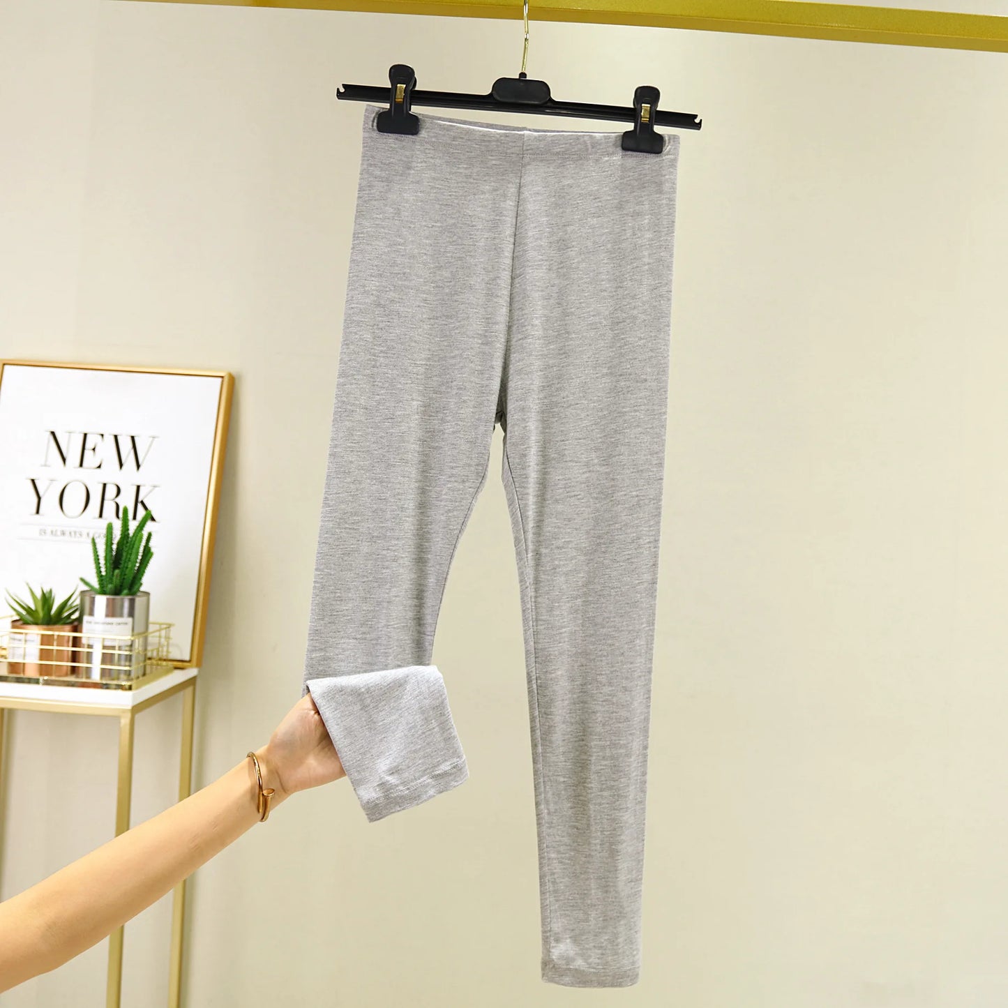 Cotton big leggings elastic comfortable pure color