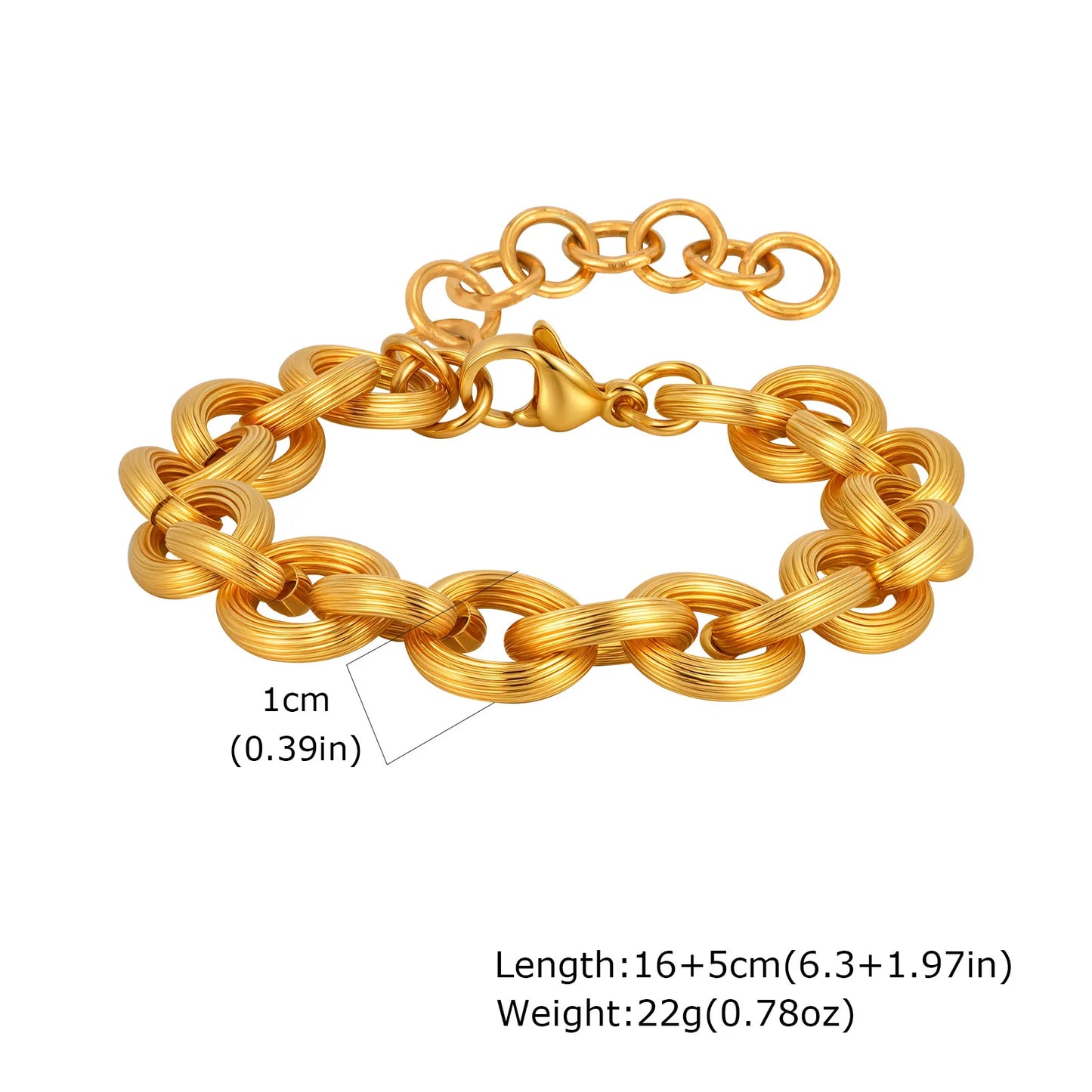 Gold Plated Layering Bracelets Wristband Waterproof Jewelry