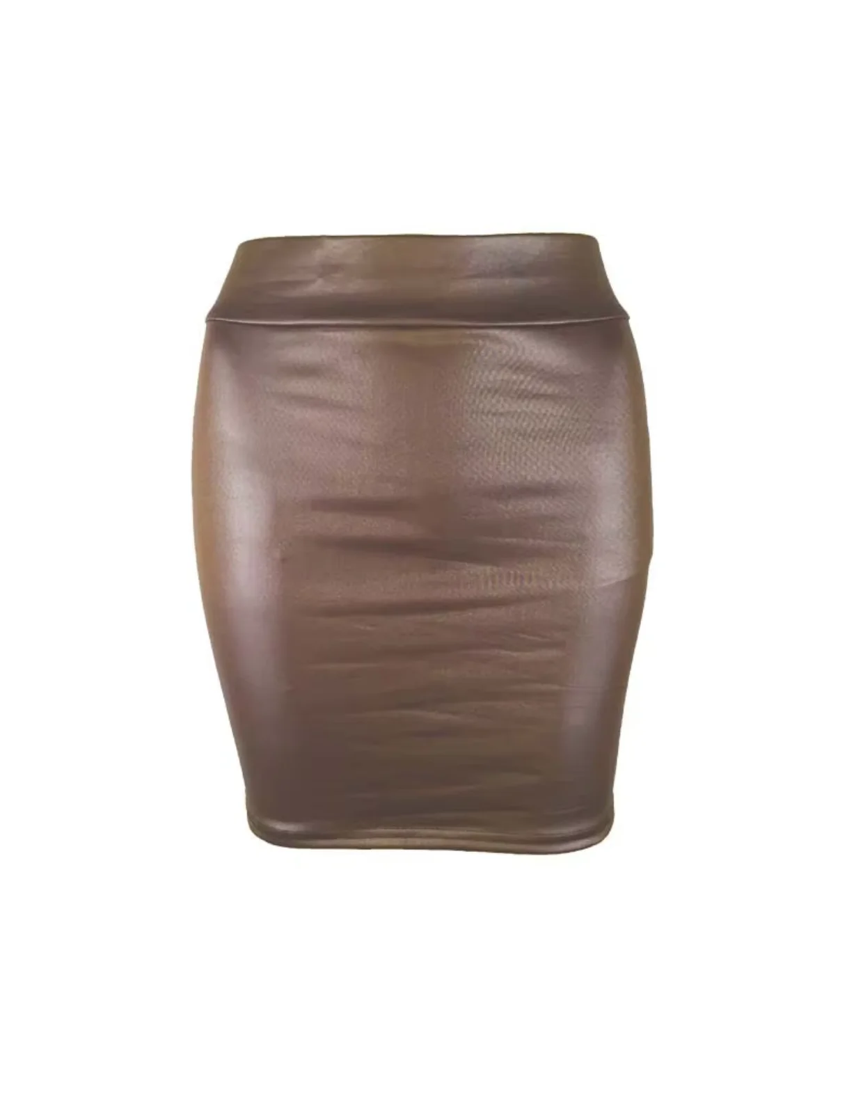 High Waist Leather Matte Mini Skirt