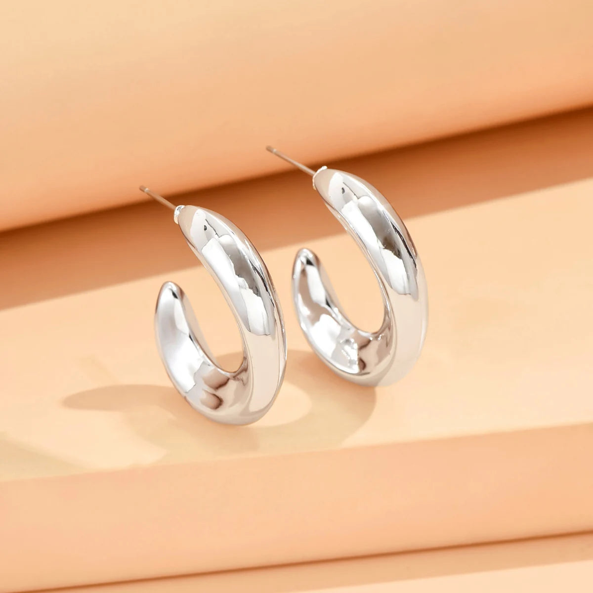 Geometric Irregular Metallic Color Earrings for Women