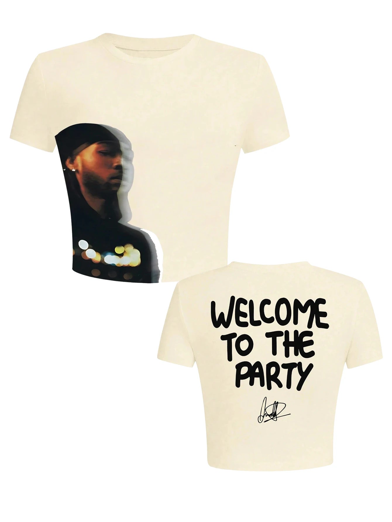 Figure Graphic Cropped T-Shirt  Daily Wear T-Shirt