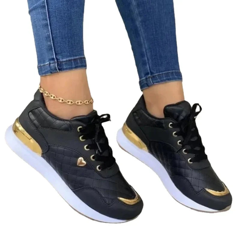 Mesh Sneakers Patchwork Lace Up Flat Shoes