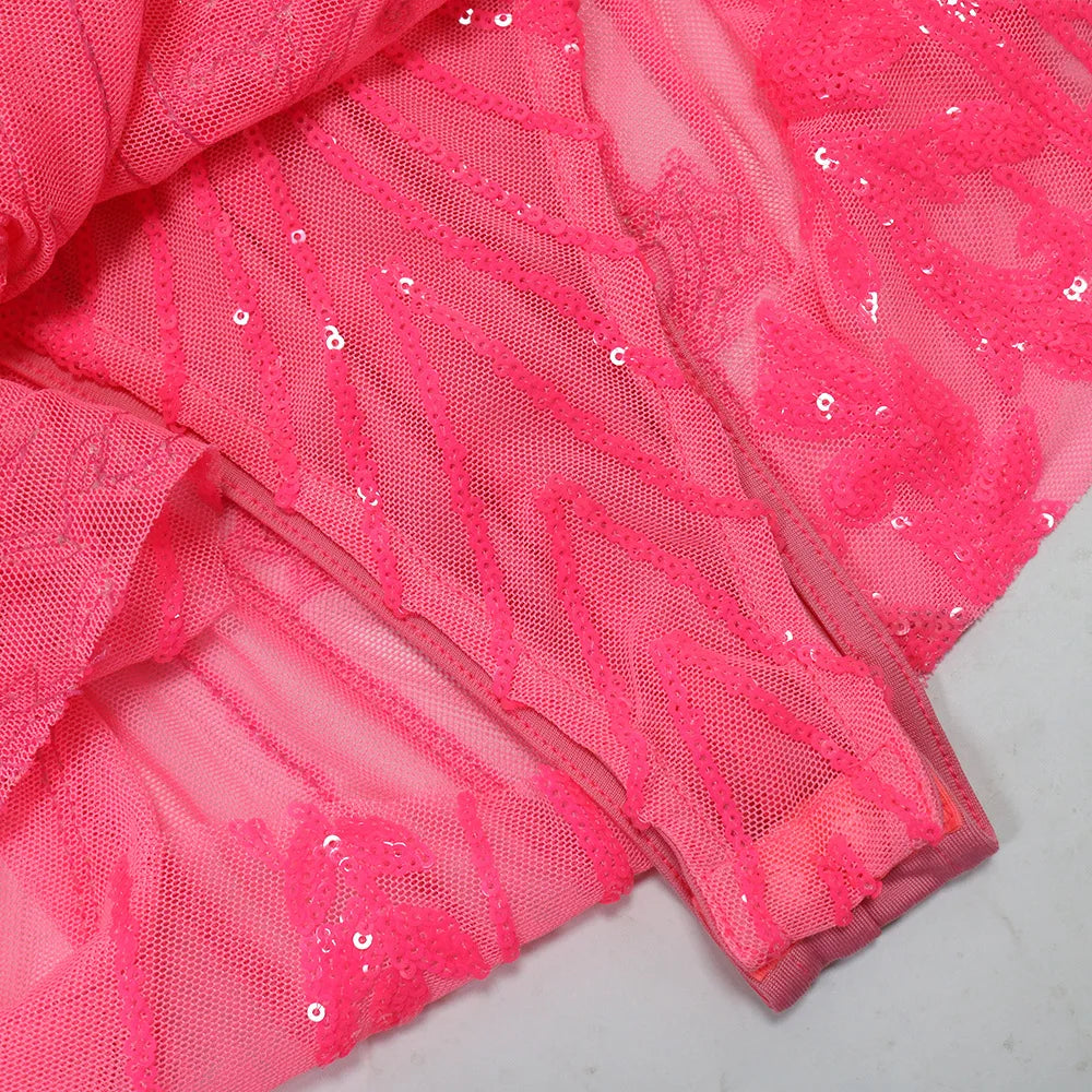 Strapless V-neck Fashion Sequined Sexy Dress