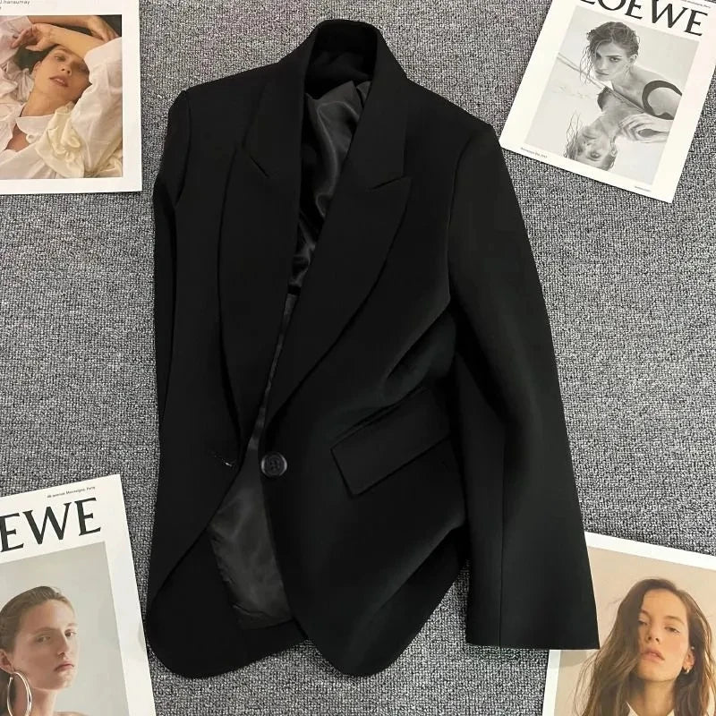 Professional Leisure Blazer Women's Outwear Long Sleeve